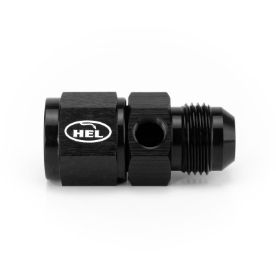 HEL Aluminium -10 AN Female to -10 AN Male Straight Adapter with 1/8" NPT Sensor Port