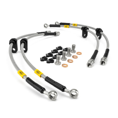 Durites de frein aviation pour Volkswagen Golf MK8 2.0 R with 357mm Front Discs and Electronic Parking Brake 2019-